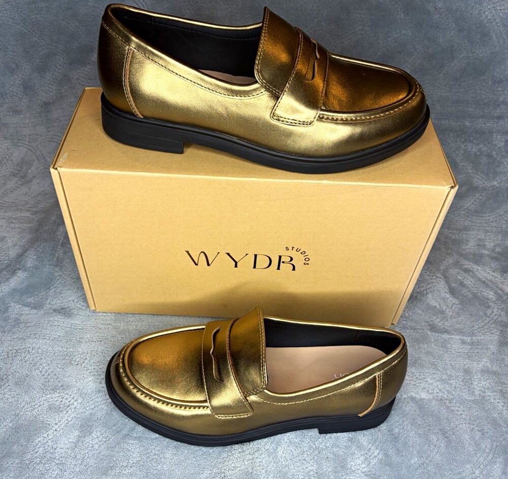 WYDR Studios Women’s Loafer Flats Metallic Bronze Slip-On US 10 EU 41